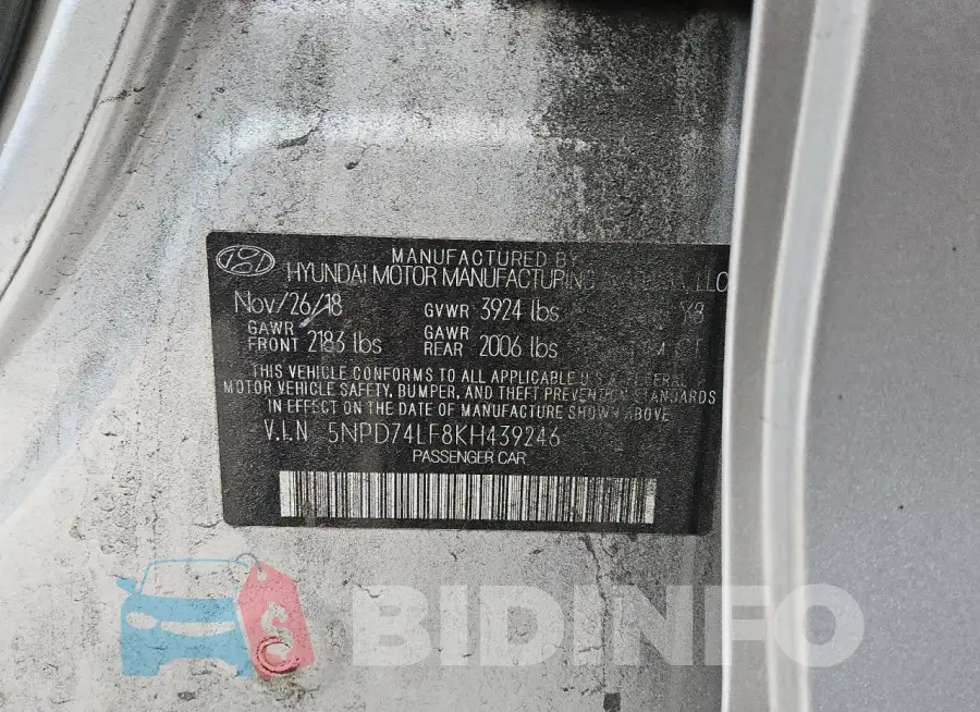 5NPD74LF8KH439246 Photo# 12