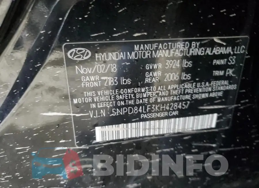 5NPD84LF3KH428457 Photo# 13