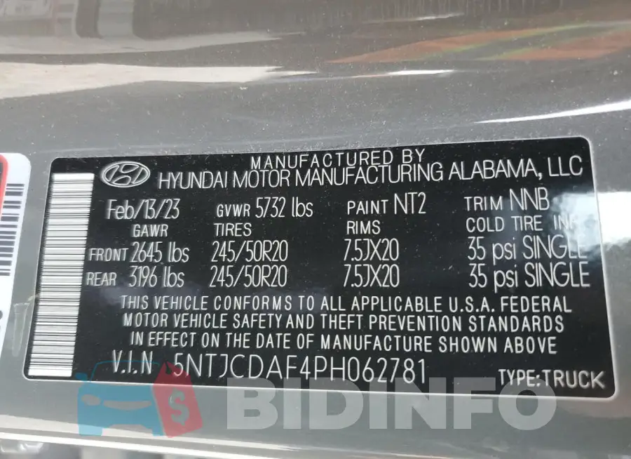 5NTJCDAF4PH062781 Photo# 12