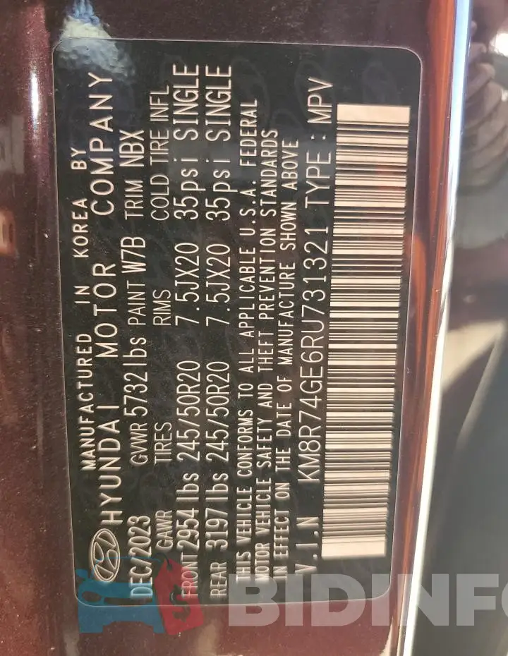 KM8R74GE6RU731321 Photo# 14
