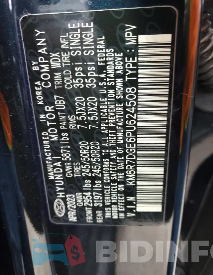 KM8R7DGE6PU624508 Photo# 13