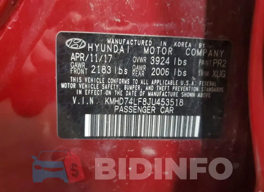 KMHD74LF8JU453518 Photo# 12