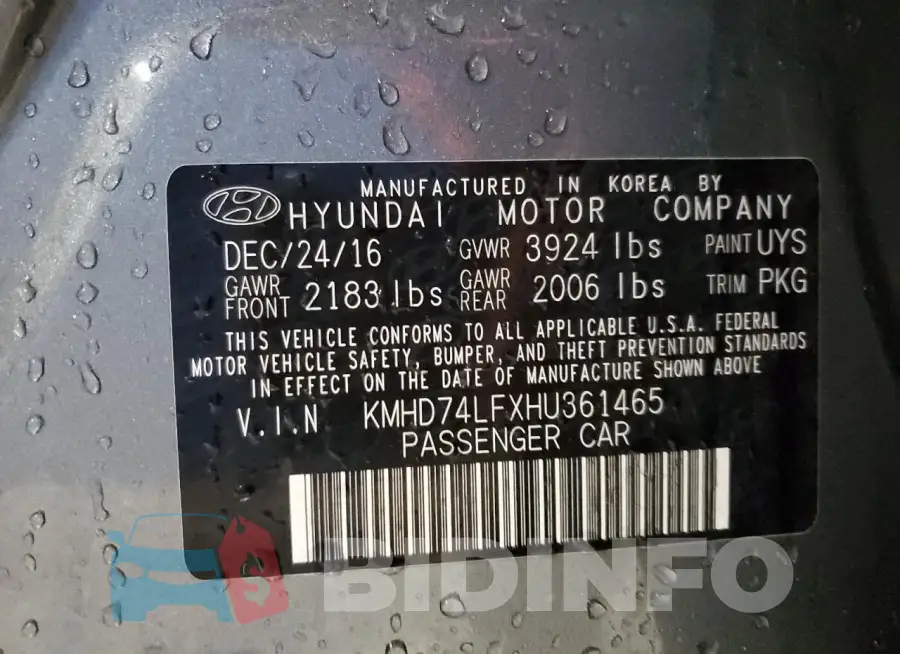 KMHD74LFXHU361465 Photo# 12