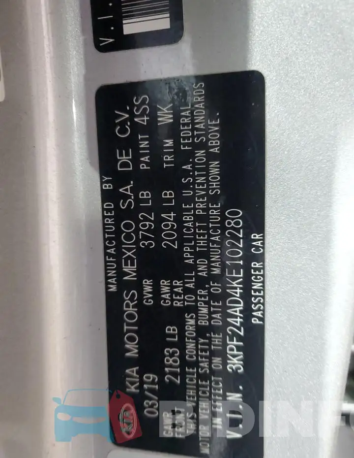 3KPF24AD4KE102280 Photo# 13