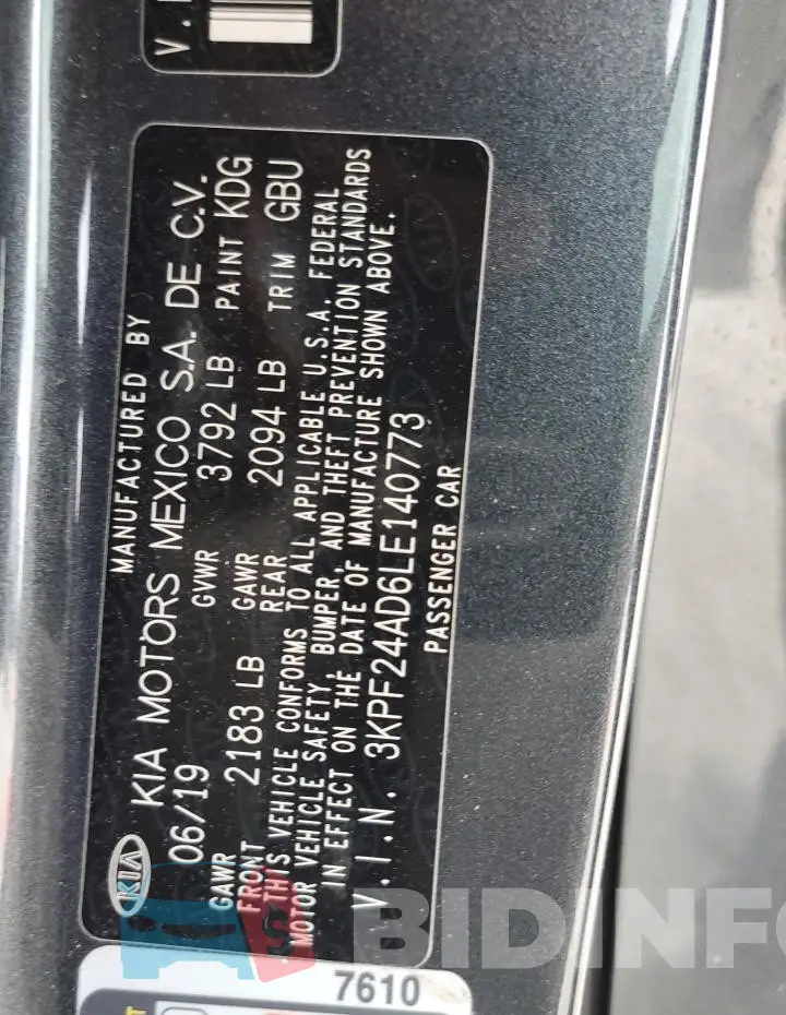 3KPF24AD6LE140773 Photo# 13
