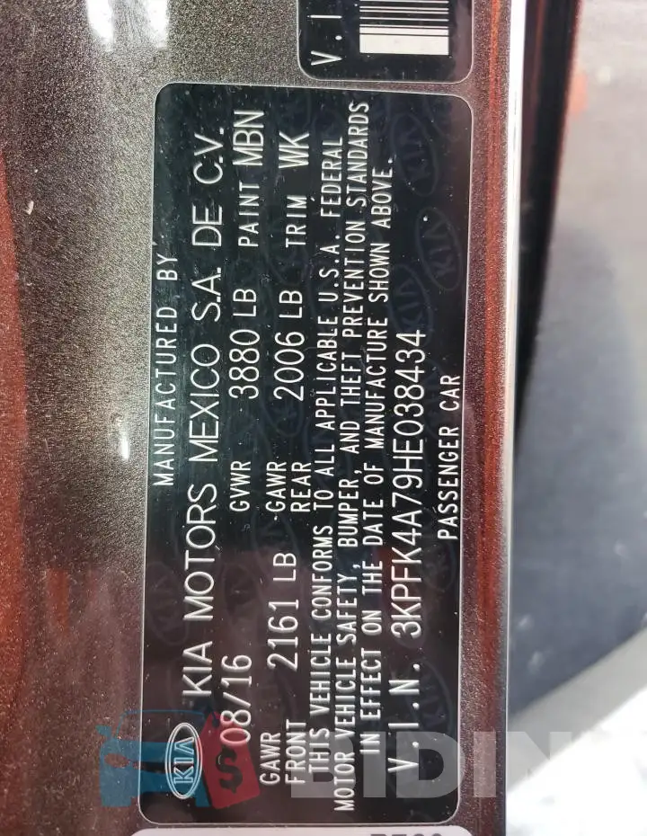 3KPFK4A79HE038434 Photo# 13