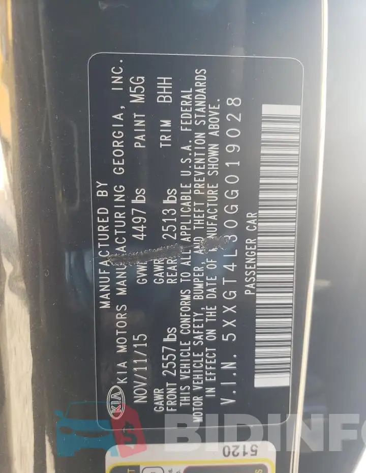 5XXGT4L30GG019028 Photo# 12