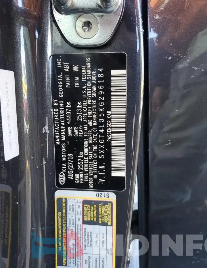 5XXGT4L35KG296184 Photo# 12