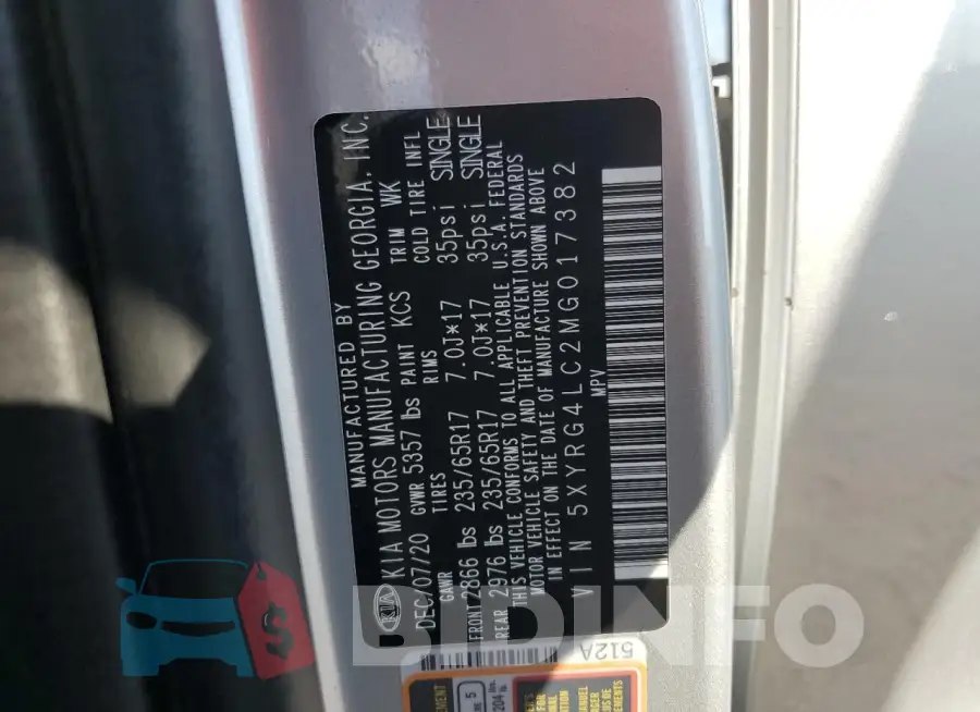 5XYRG4LC2MG017382 Photo# 14