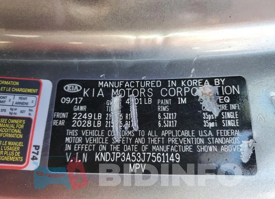 KNDJP3A53J7561149 Photo# 12