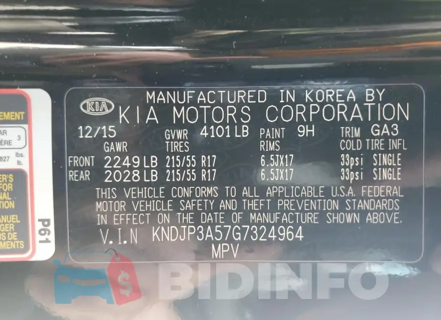 KNDJP3A57G7324964 Photo# 12