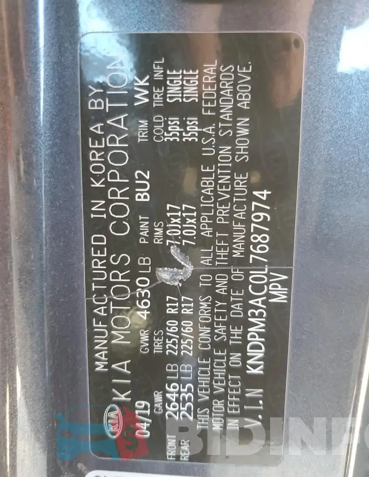 KNDPM3AC0L7687974 Photo# 12
