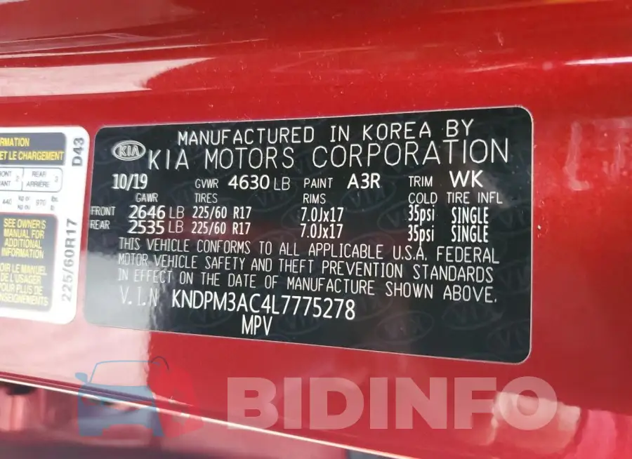 KNDPM3AC4L7775278 Photo# 13