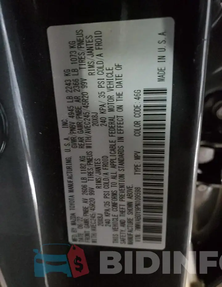 7MMVABDY9PN109598 Photo# 13