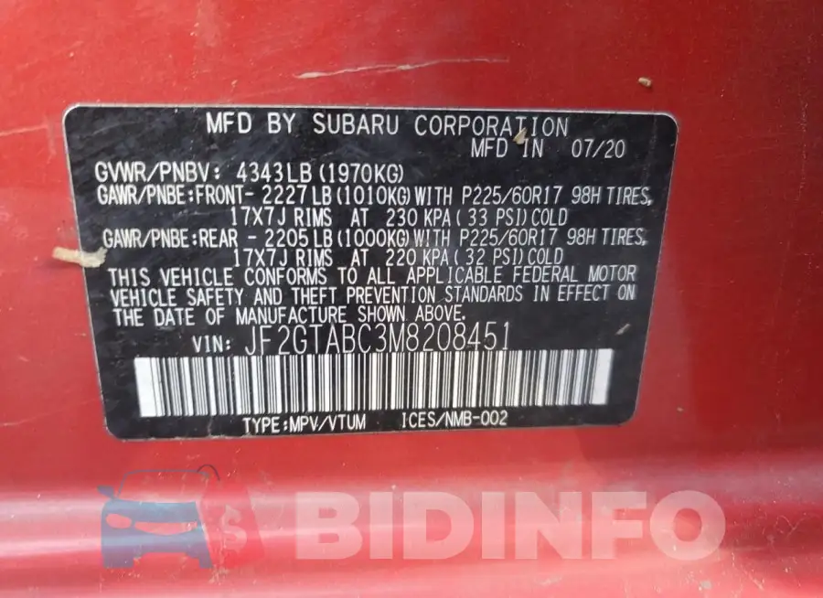 JF2GTABC3M8208451 Photo# 13