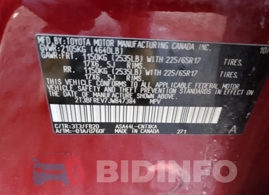 2T3BFREV7JW847384 Photo# 14