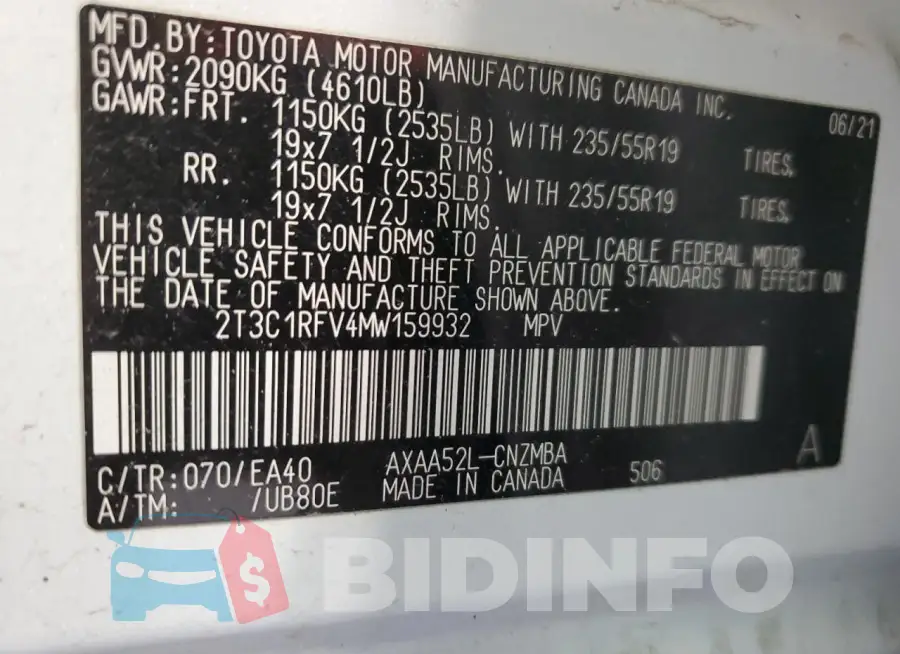 2T3C1RFV4MW159932 Photo# 13