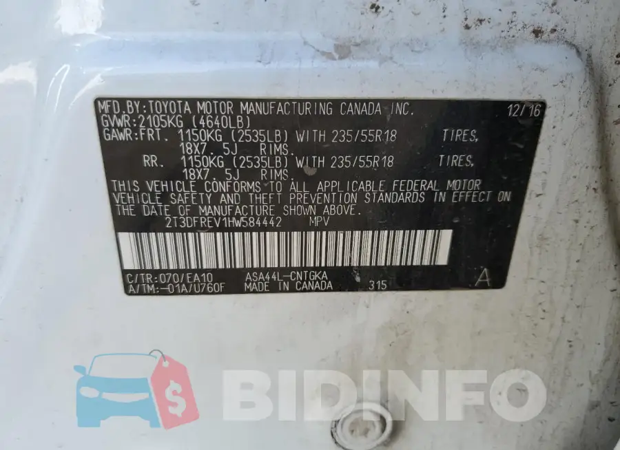 2T3DFREV1HW584442 Photo# 12