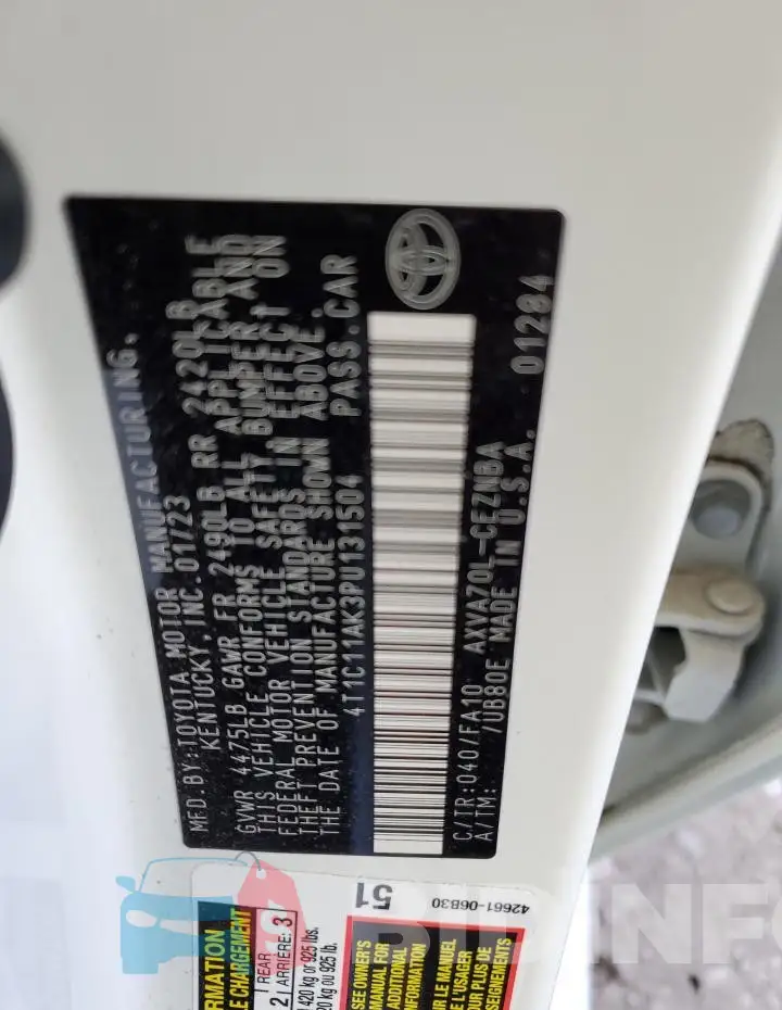 4T1C11AK3PU131504 Photo# 13