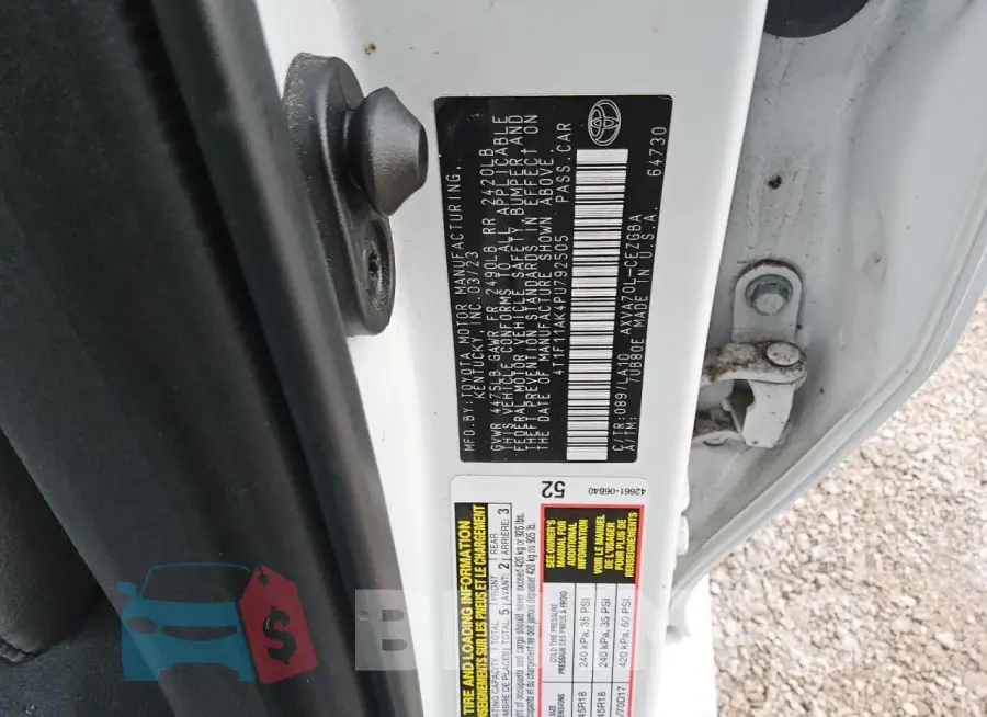 4T1F11AK4PU792505 Photo# 12