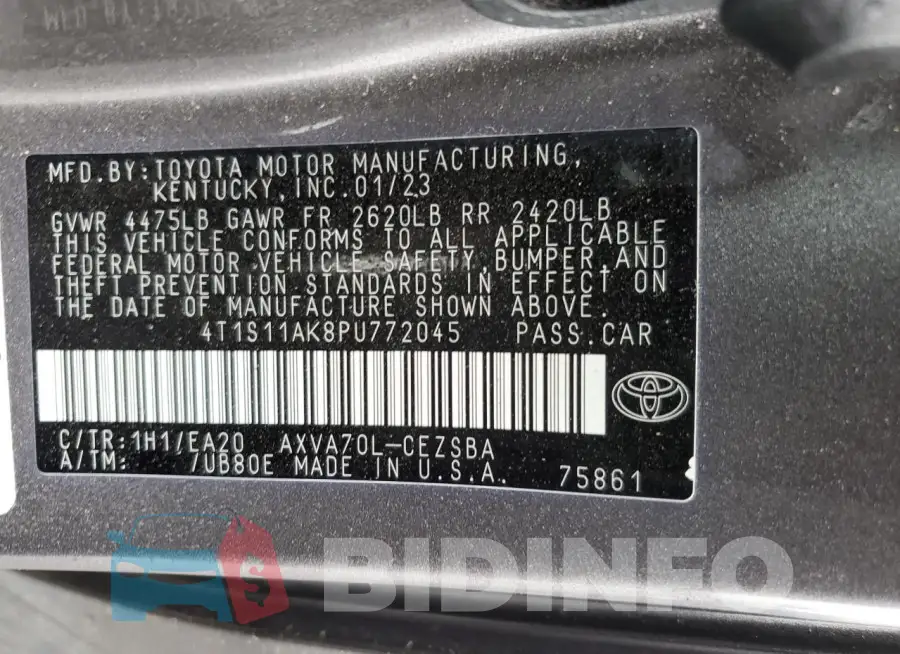 4T1S11AK8PU772045 Photo# 12