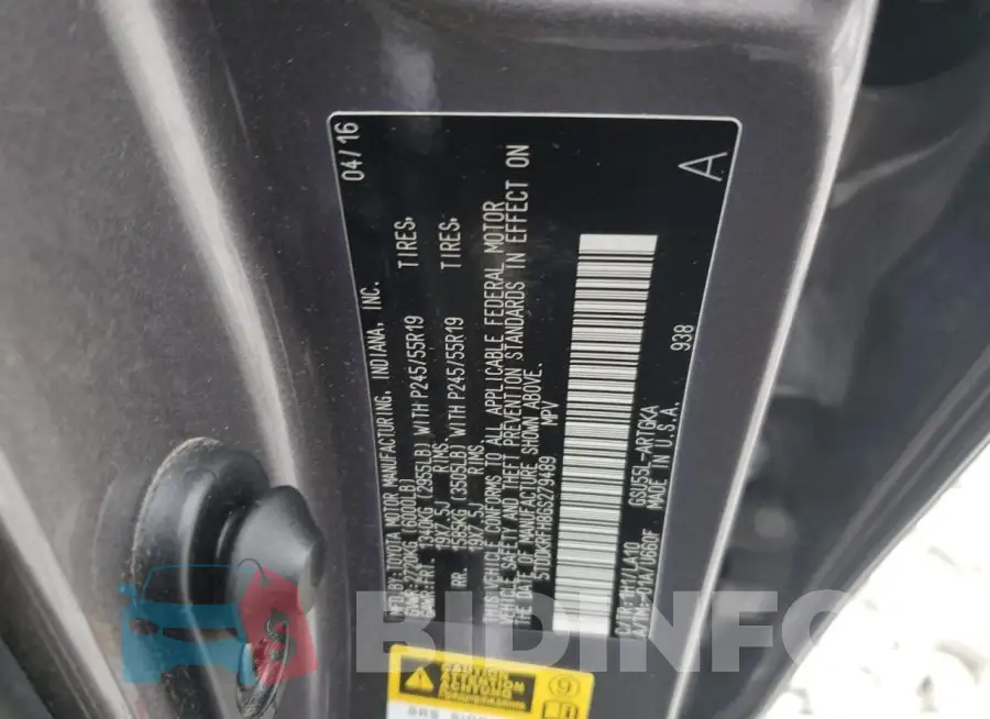 5TDDKRFH8GS279489 Photo# 13
