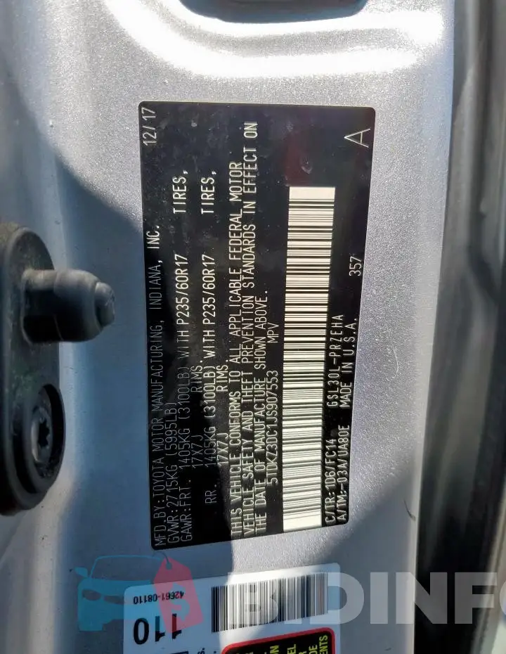 5TDKZ3DC1JS907553 Photo# 12