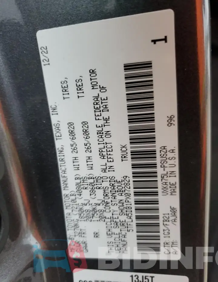 5TFLA5DB1PX072829 Photo# 12