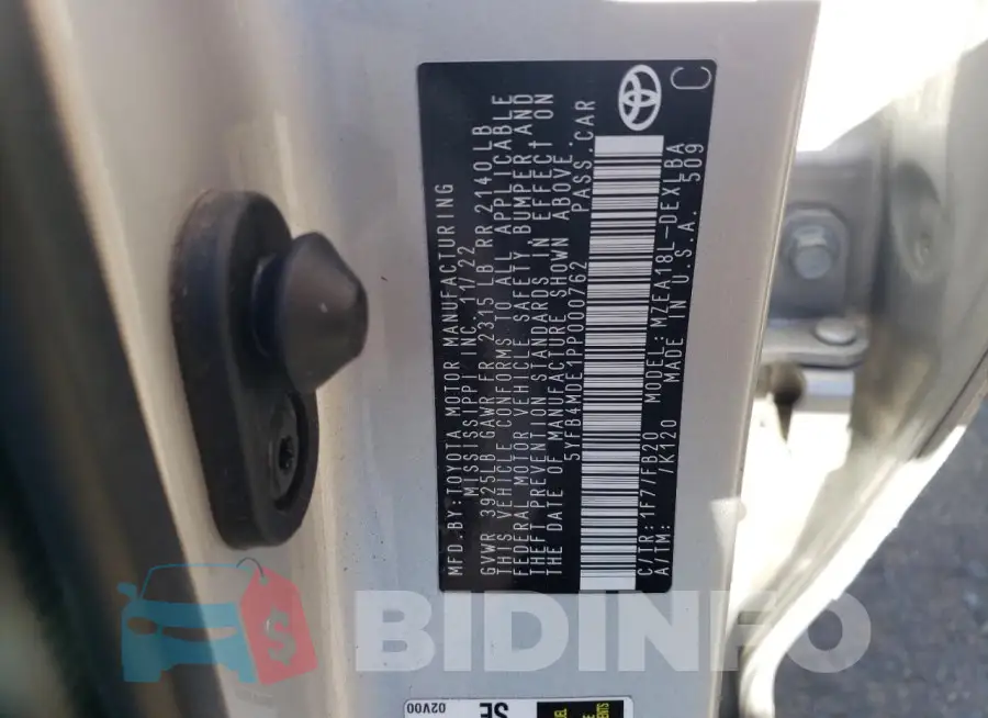 5YFB4MDE1PP000762 Photo# 13