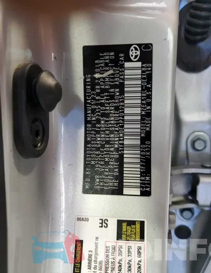 5YFB4MDE1PP012815 Photo# 12