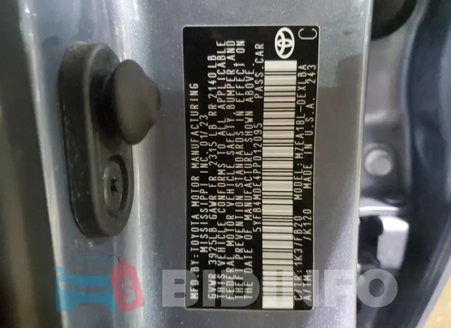5YFB4MDE4PP012095 Photo# 12