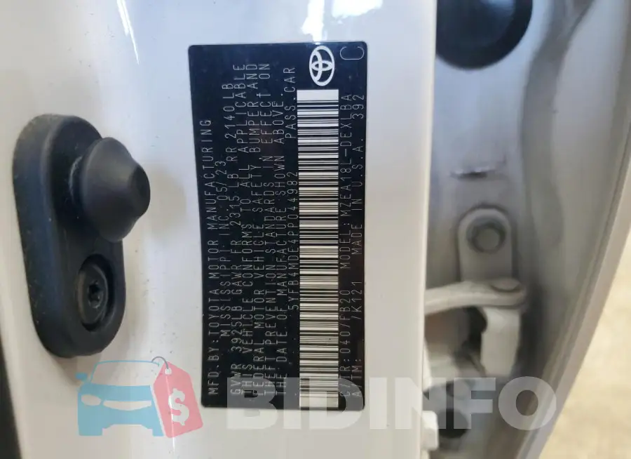 5YFB4MDE4PP044982 Photo# 12