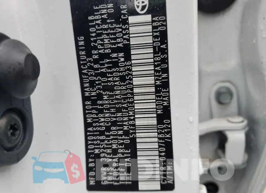 5YFB4MDE6PP025236 Photo# 12