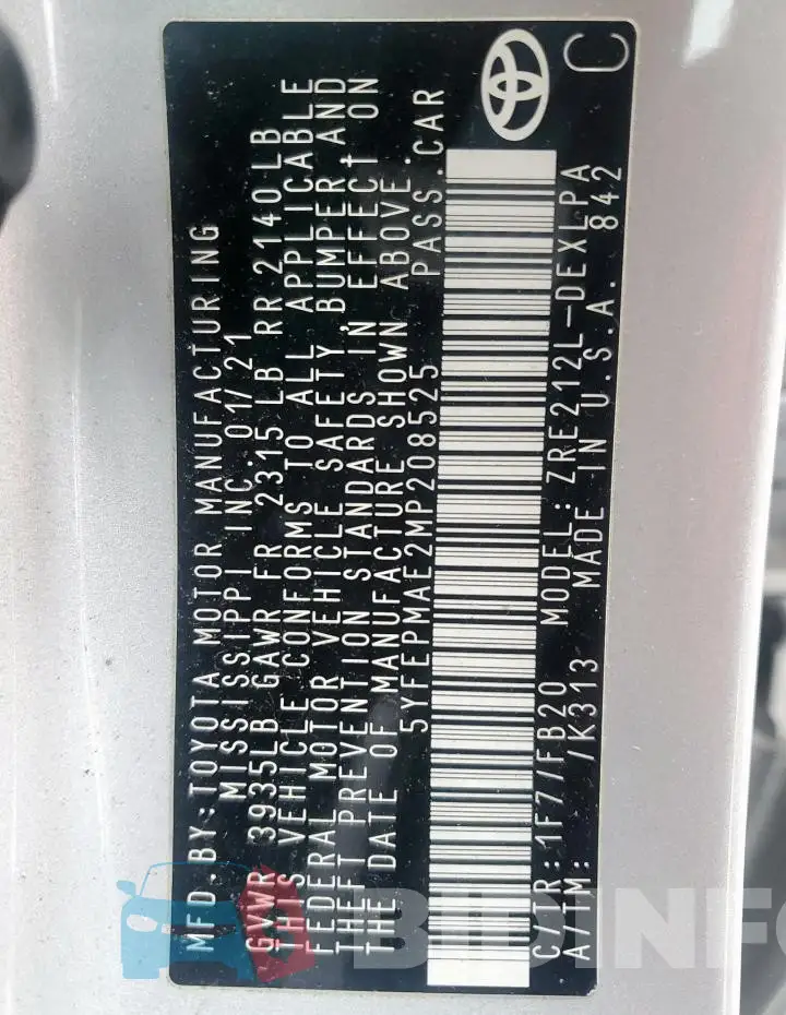 5YFEPMAE2MP208525 Photo# 12