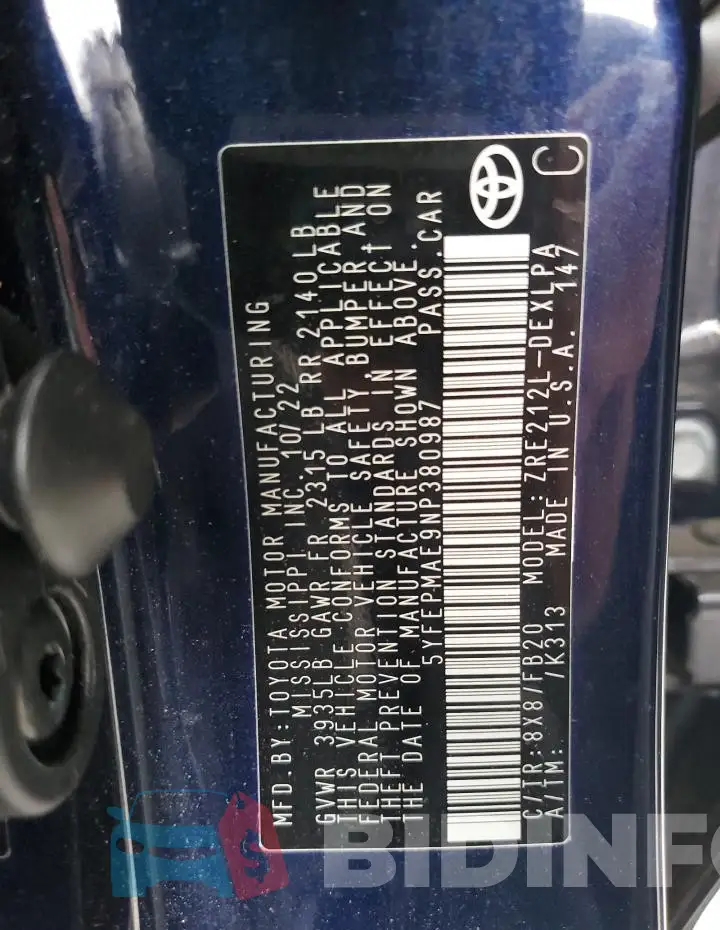 5YFEPMAE9NP380987 Photo# 13