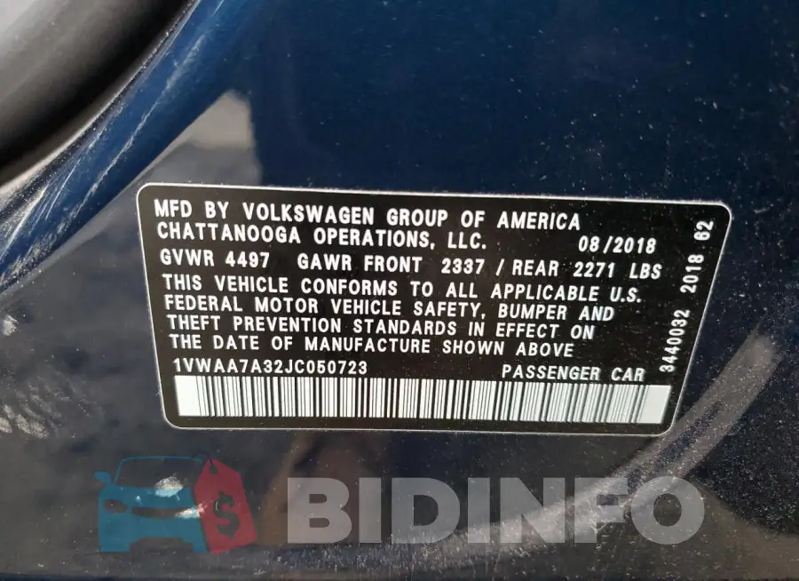 1VWAA7A32JC050723 Photo# 12