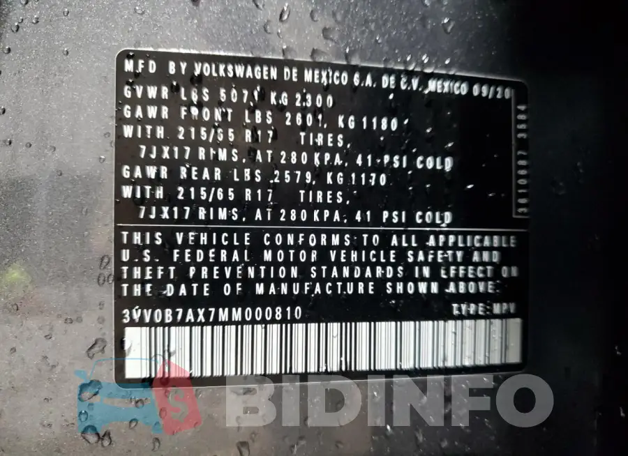 3VV0B7AX7MM000810 Photo# 13