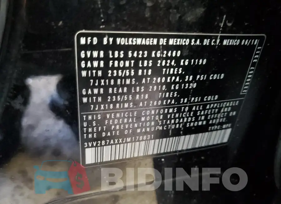 3VV2B7AXXJM178831 Photo# 13