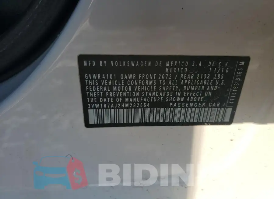 3VW167AJ2HM282554 Photo# 12