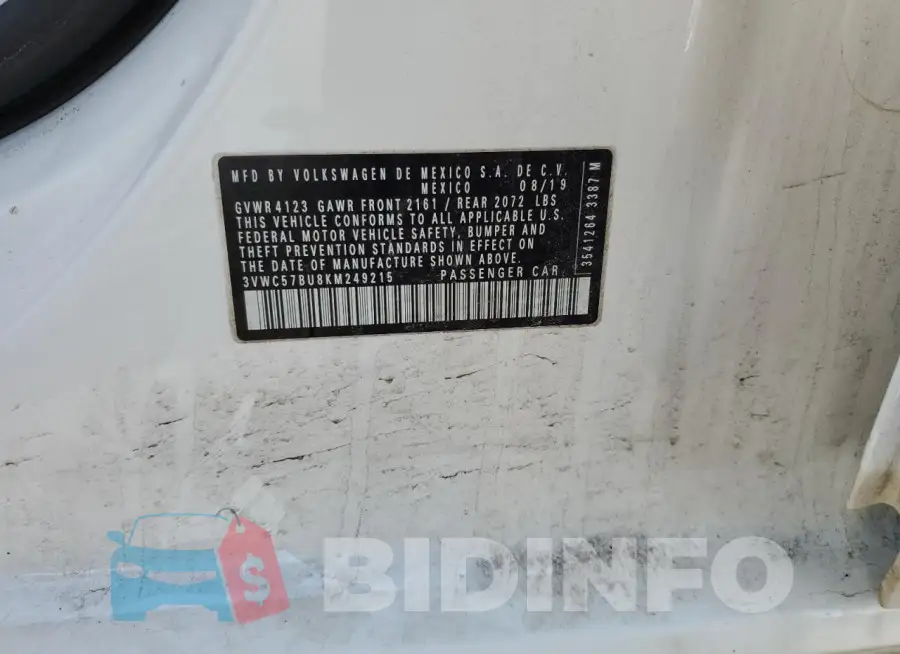3VWC57BU8KM249215 Photo# 12