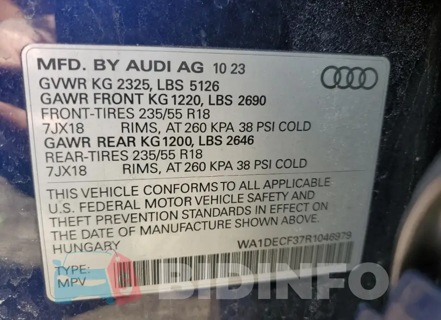WA1DECF37R1046979 Photo# 14
