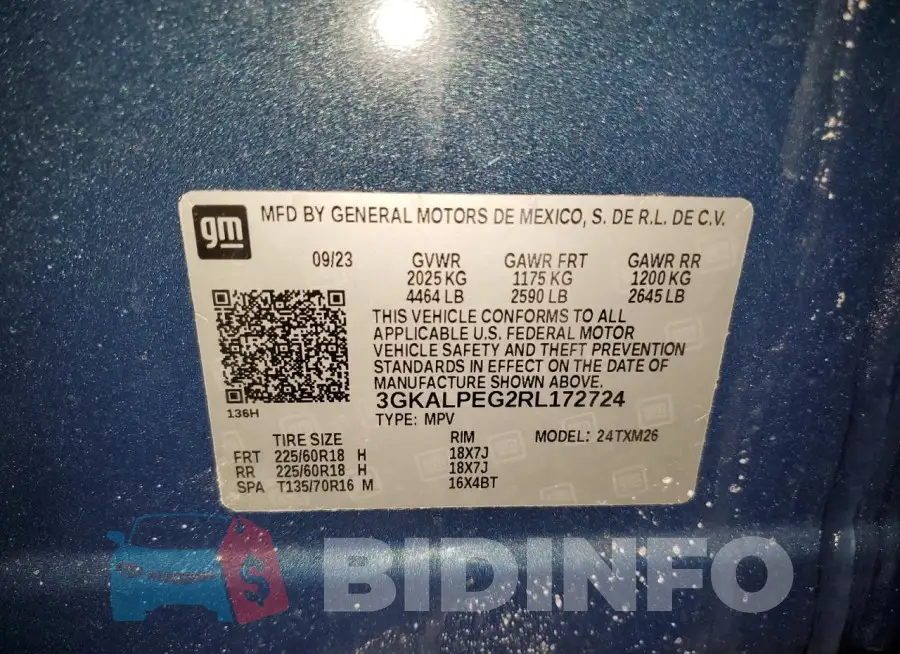 3GKALPEG2RL172724 Photo# 13