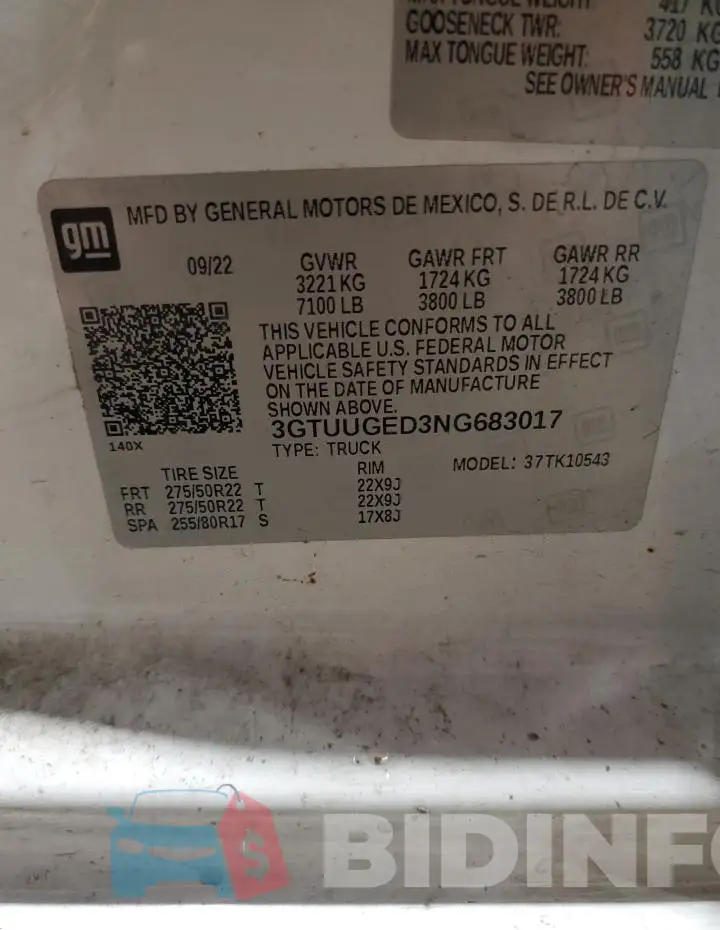 3GTUUGED3NG683017 Photo# 12