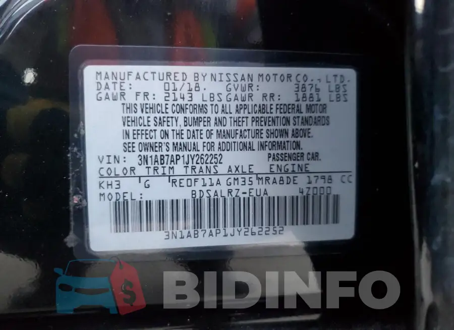 3N1AB7AP1JY262252 Photo# 12