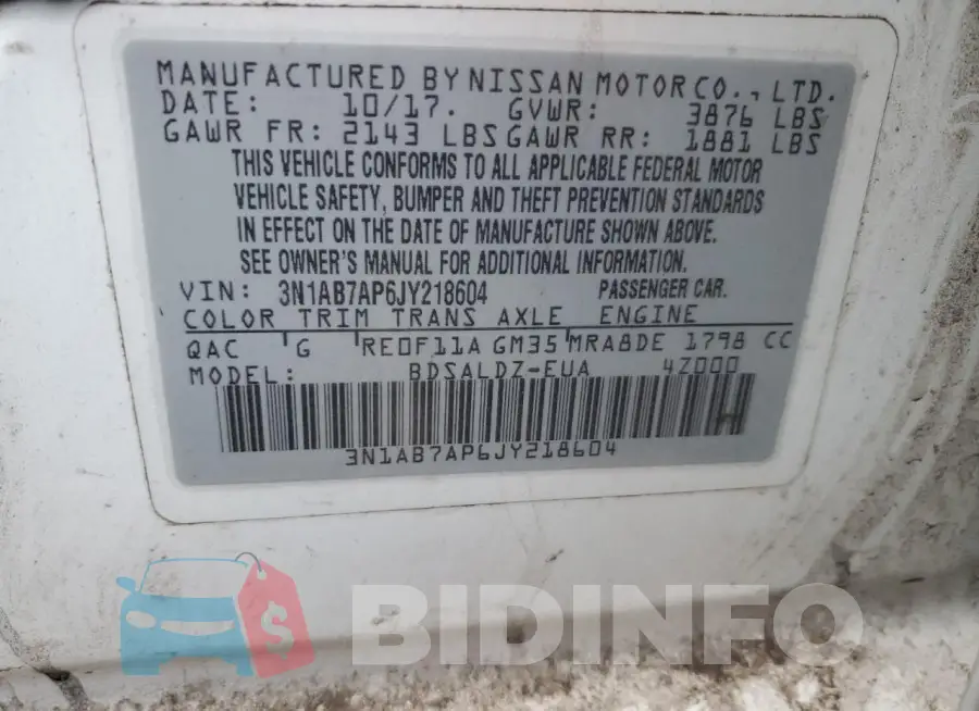 3N1AB7AP6JY218604 Photo# 12