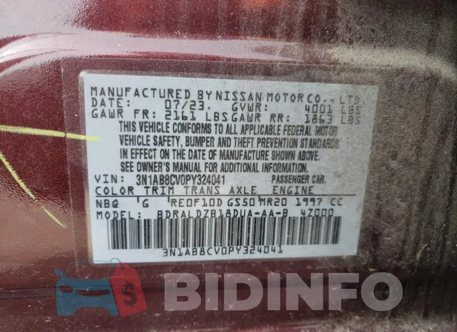 3N1AB8CV0PY324041 Photo# 12