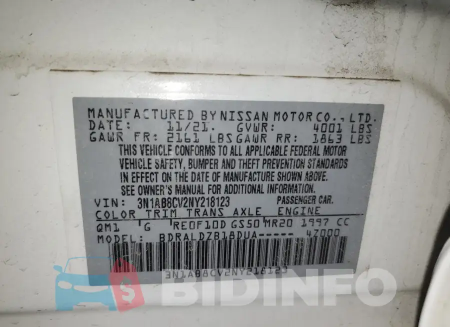 3N1AB8CV2NY218123 Photo# 12