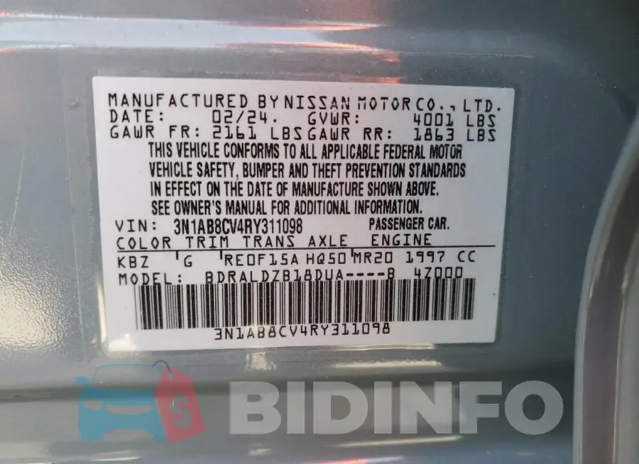 3N1AB8CV4RY311098 Photo# 12