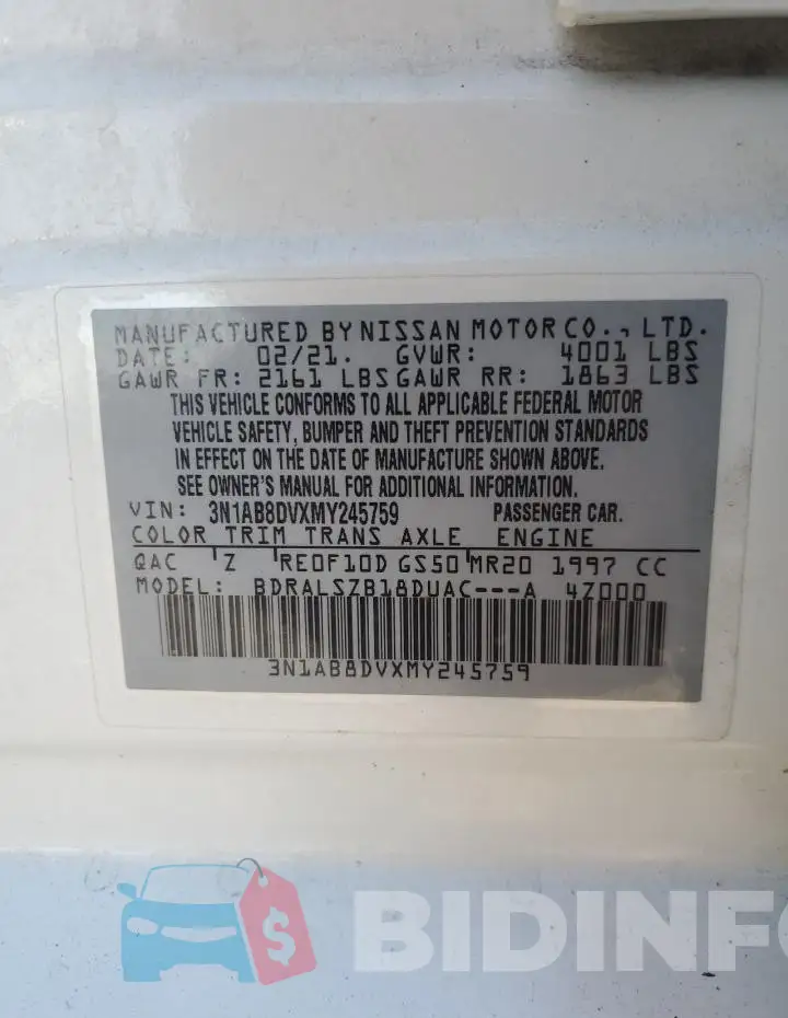 3N1AB8DVXMY245759 Photo# 12