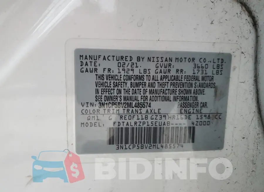 3N1CP5BV2ML485574 Photo# 13
